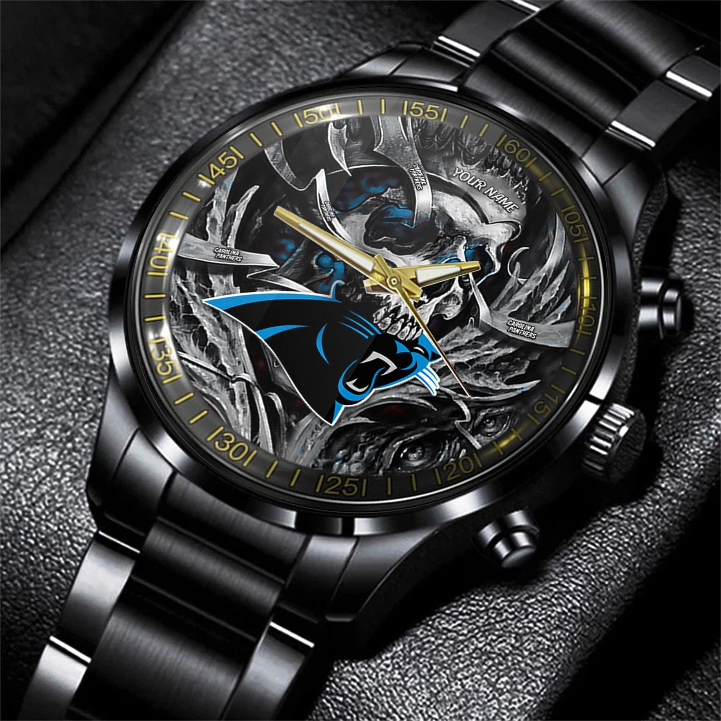 Carolina Panthers Black Fashion Watch Gifts For Sport Fans AZWATCH38