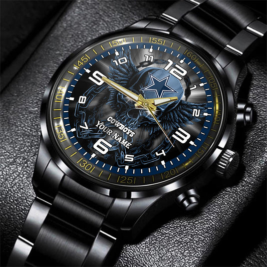 Dallas Cowboys Black Fashion Watch Gifts For Sport Fans AZWATCH40