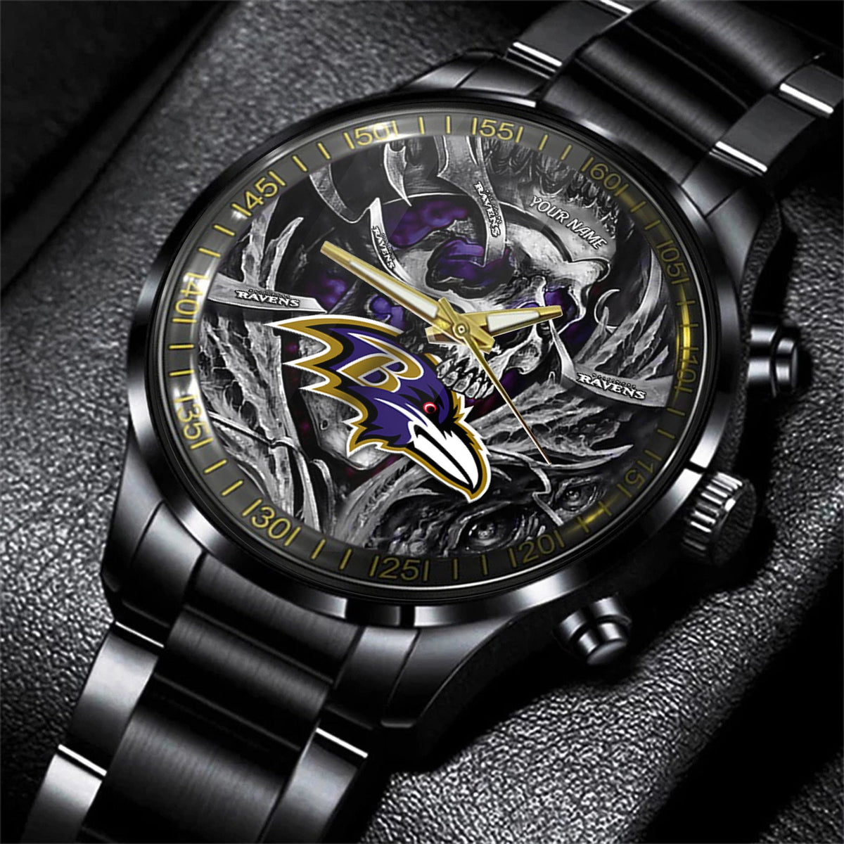 Baltimore Ravens Black Fashion Watch Gifts For Sport Fans AZWATCH39