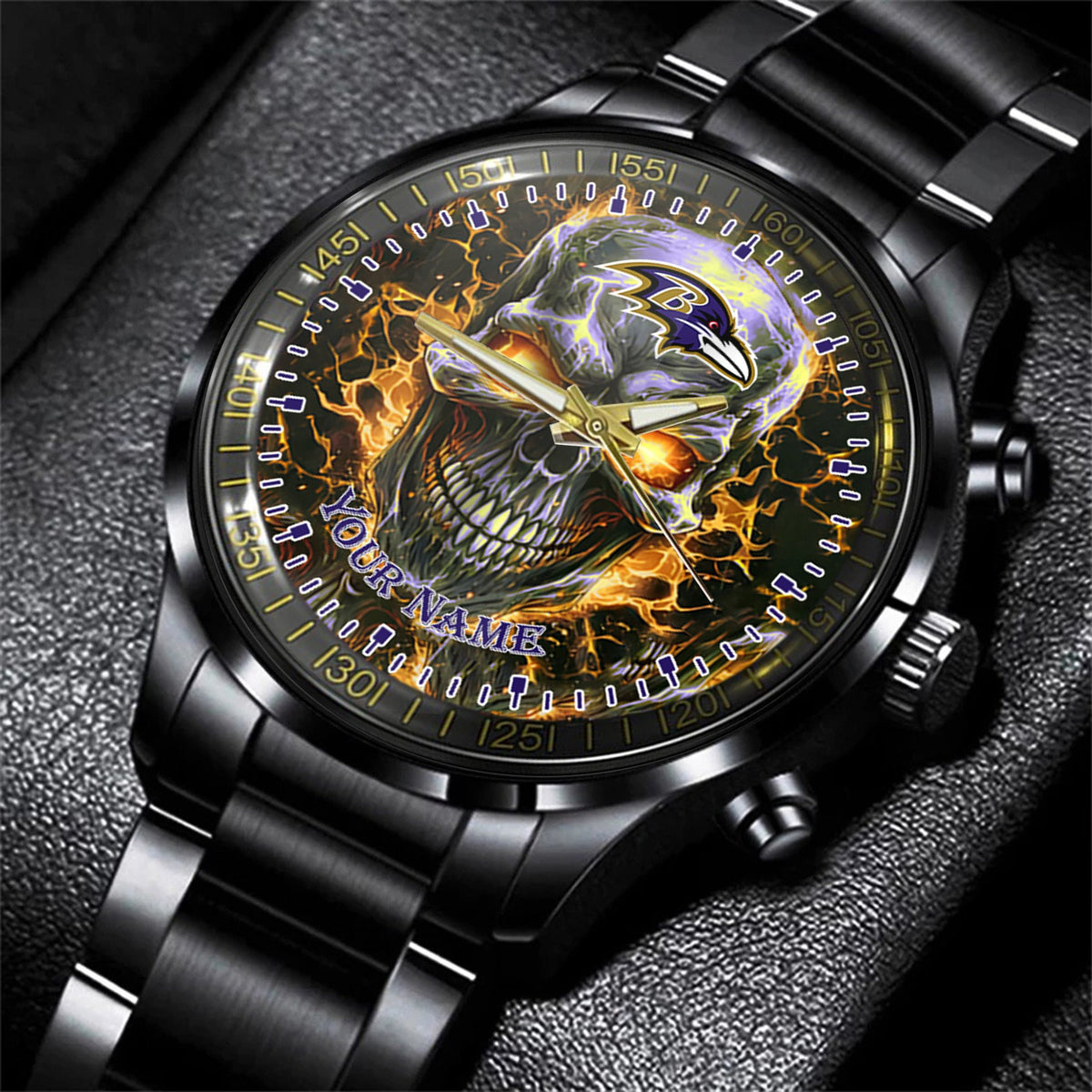 Baltimore Ravens Black Fashion Watch Gifts For Sport Fans AZWATCH39