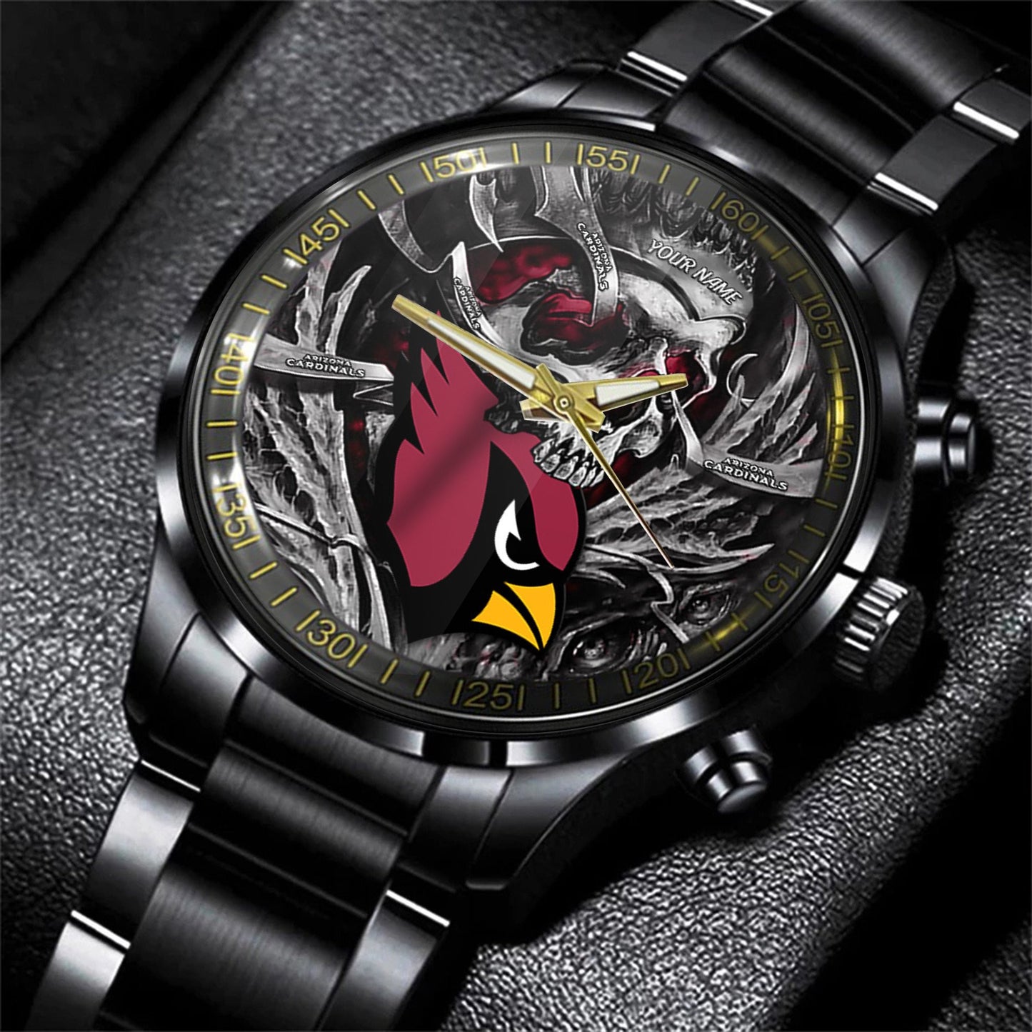 Arizona Cardinals Black Fashion Watch Gifts For Sport Fans AZWATCH44