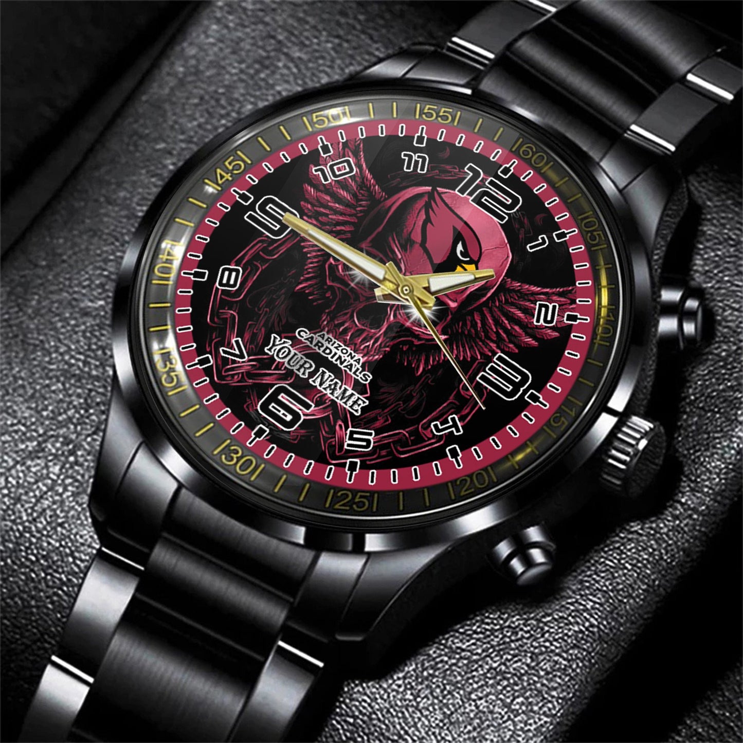 Arizona Cardinals Black Fashion Watch Gifts For Sport Fans AZWATCH44
