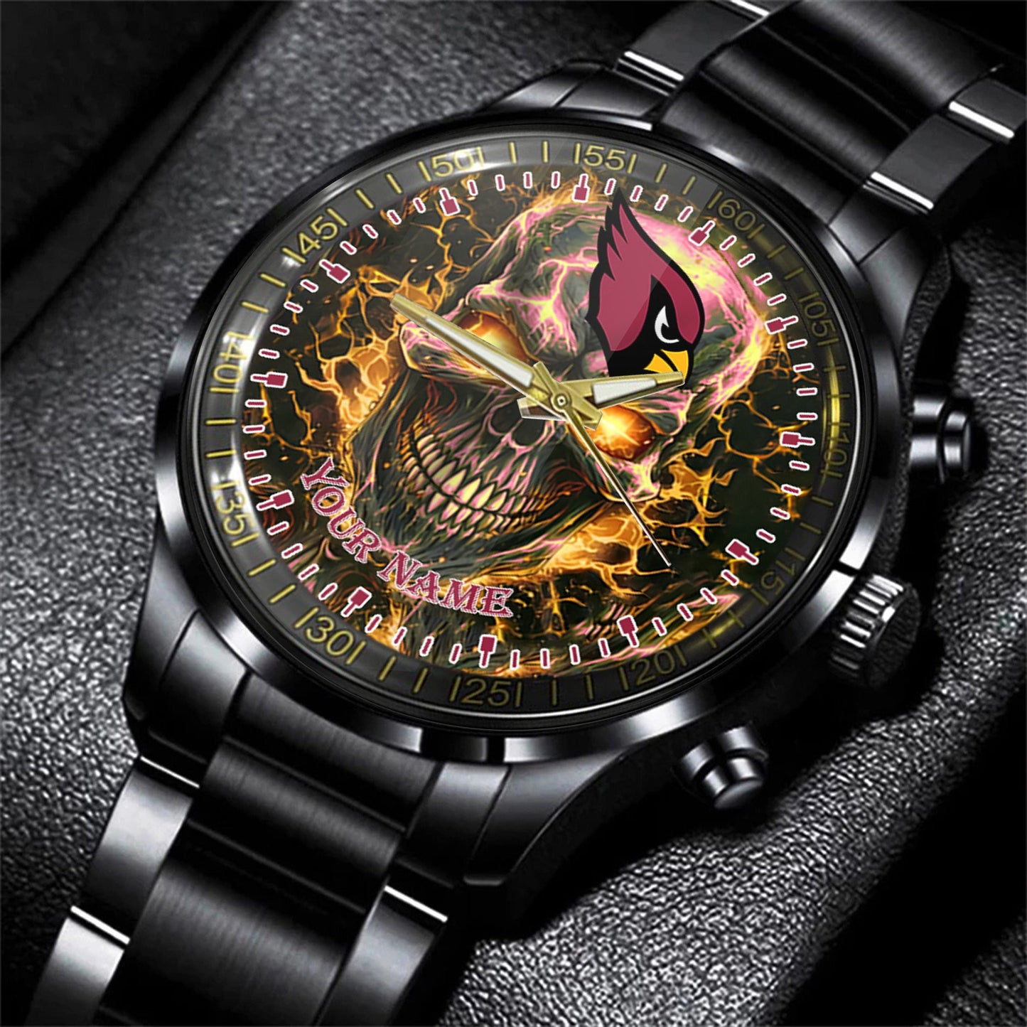 Arizona Cardinals Black Fashion Watch Gifts For Sport Fans AZWATCH44