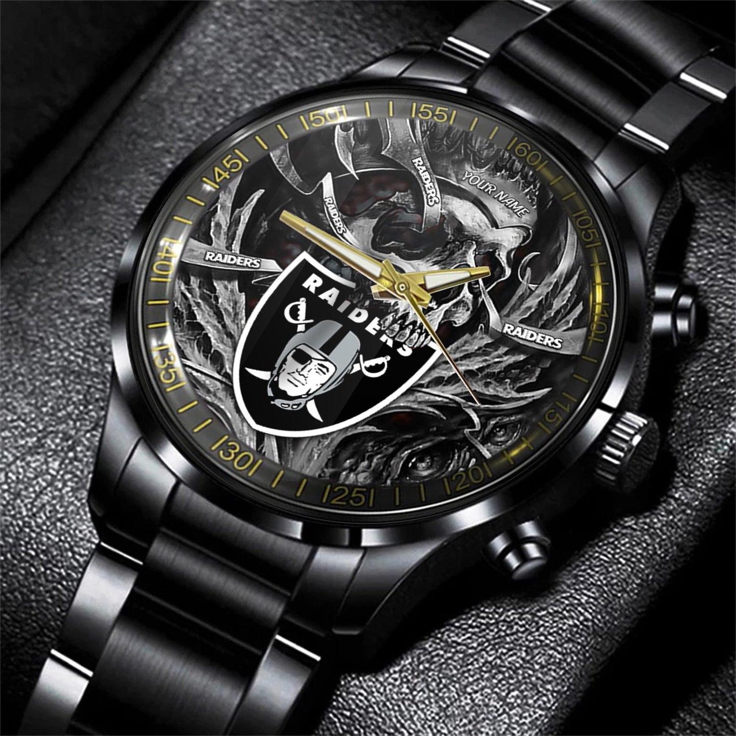 Las Vegas Raiders Black Fashion Watch Gifts For Sport Fans AZWATCH43