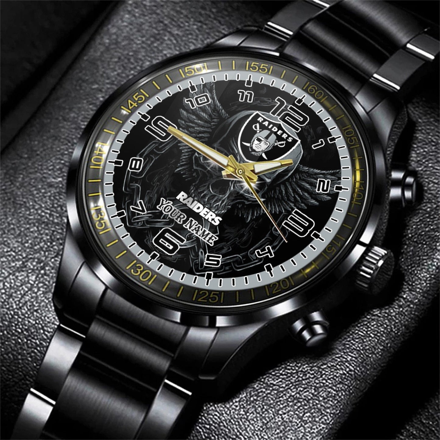 Las Vegas Raiders Black Fashion Watch Gifts For Sport Fans AZWATCH43