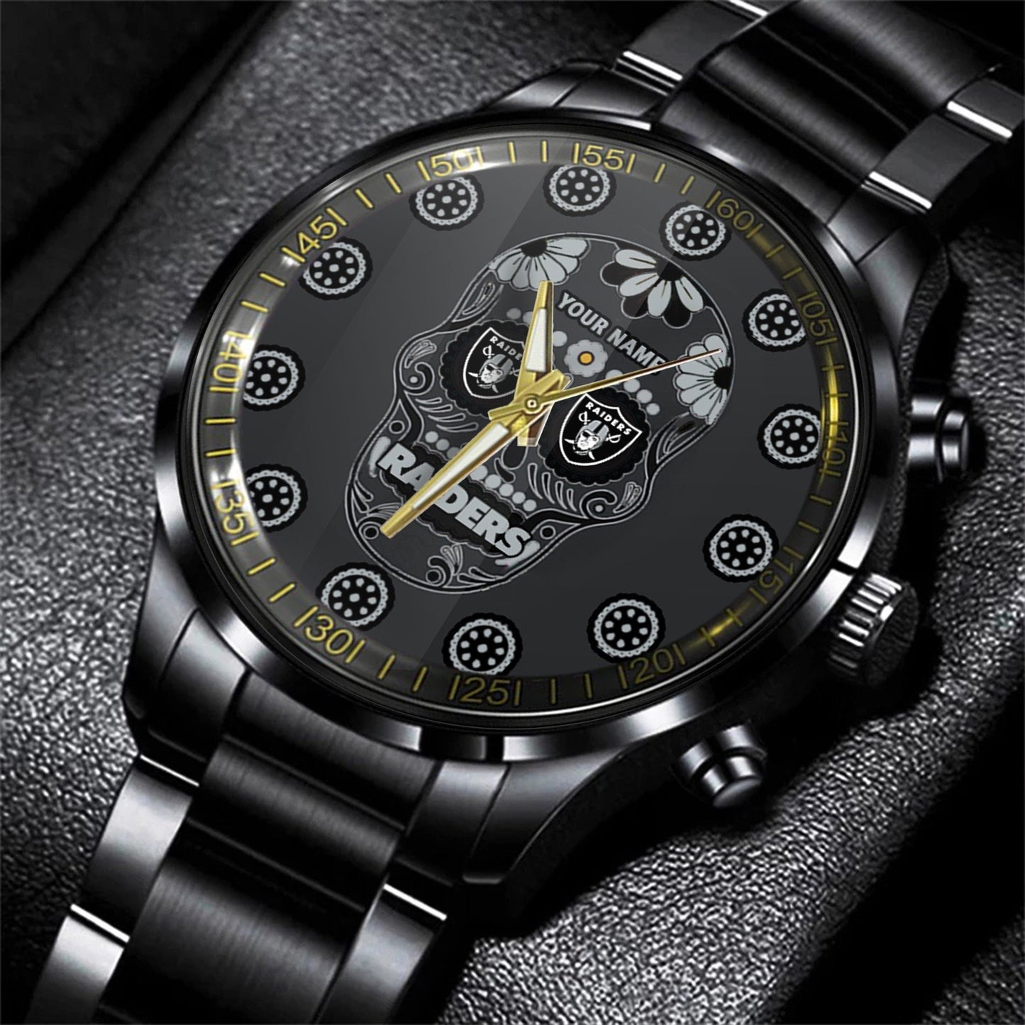 Las Vegas Raiders Black Fashion Watch Gifts For Sport Fans AZWATCH43