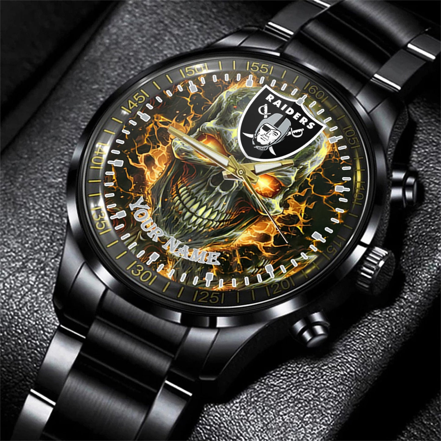 Las Vegas Raiders Black Fashion Watch Gifts For Sport Fans AZWATCH43