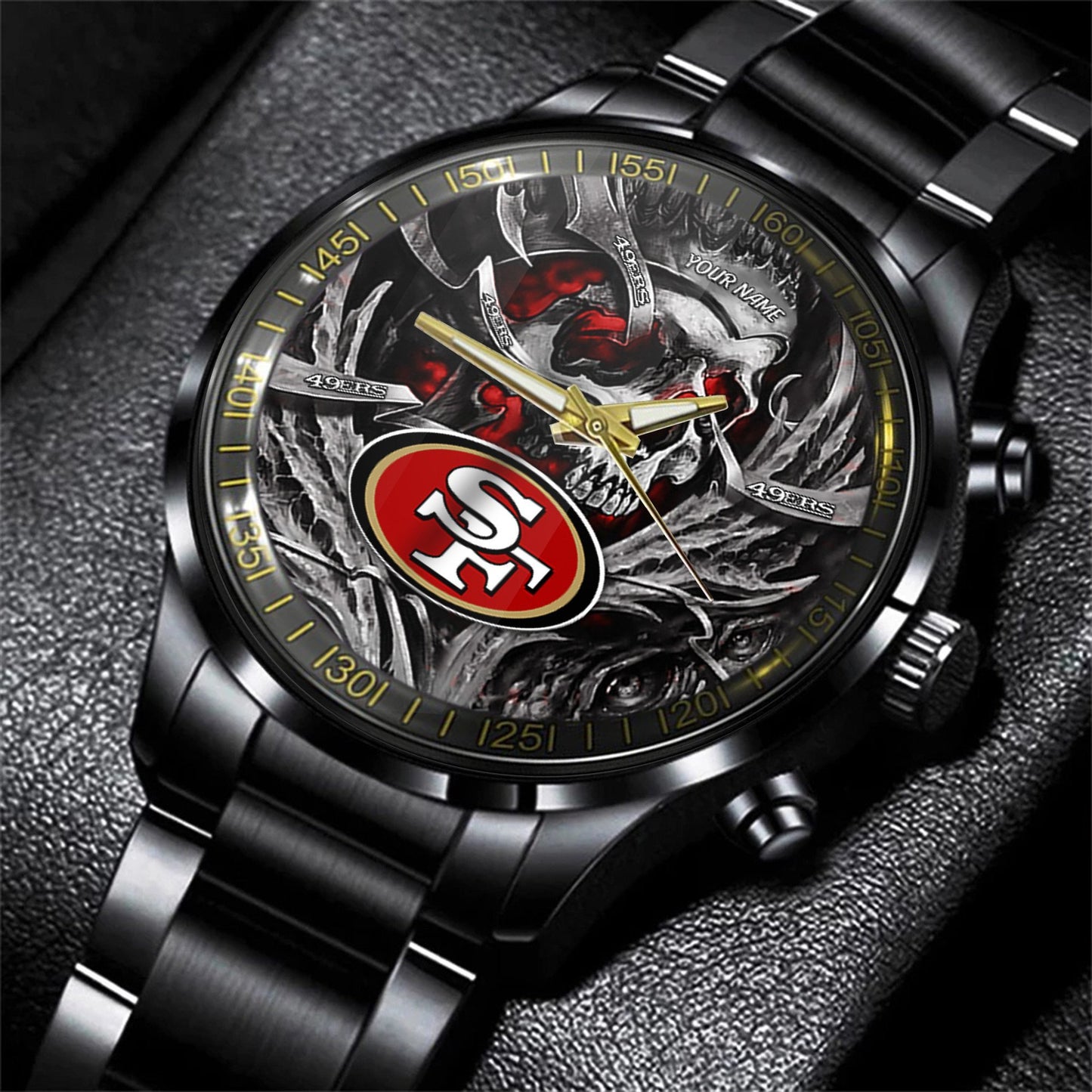 San Francisco 49ers Black Fashion Watch Gifts For Sport Fans AZWATCH49
