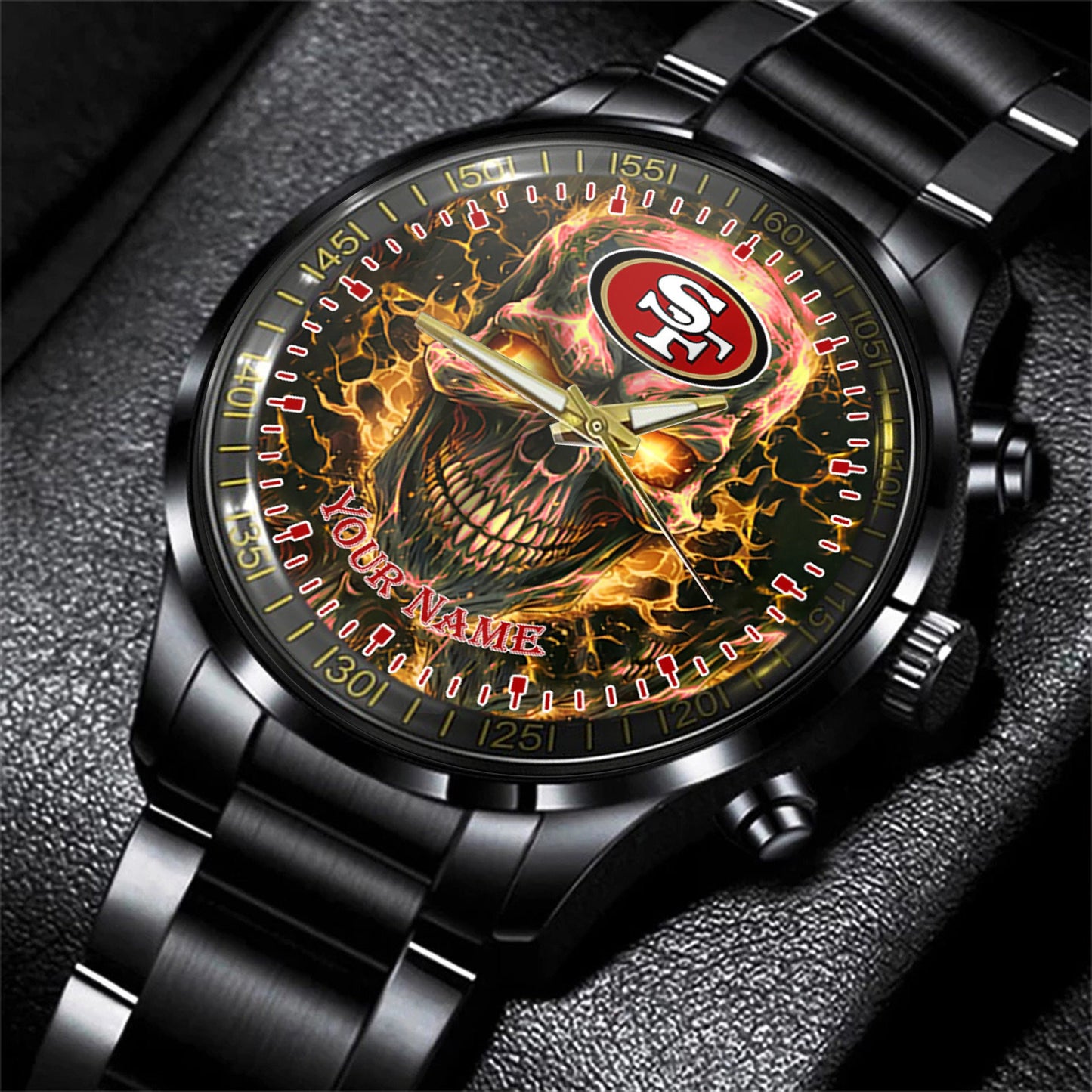San Francisco 49ers Black Fashion Watch Gifts For Sport Fans AZWATCH49