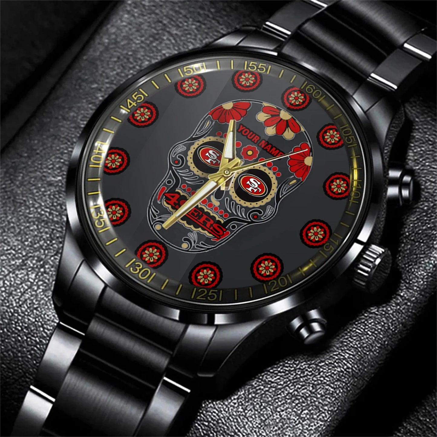 San Francisco 49ers Black Fashion Watch Gifts For Sport Fans AZWATCH49