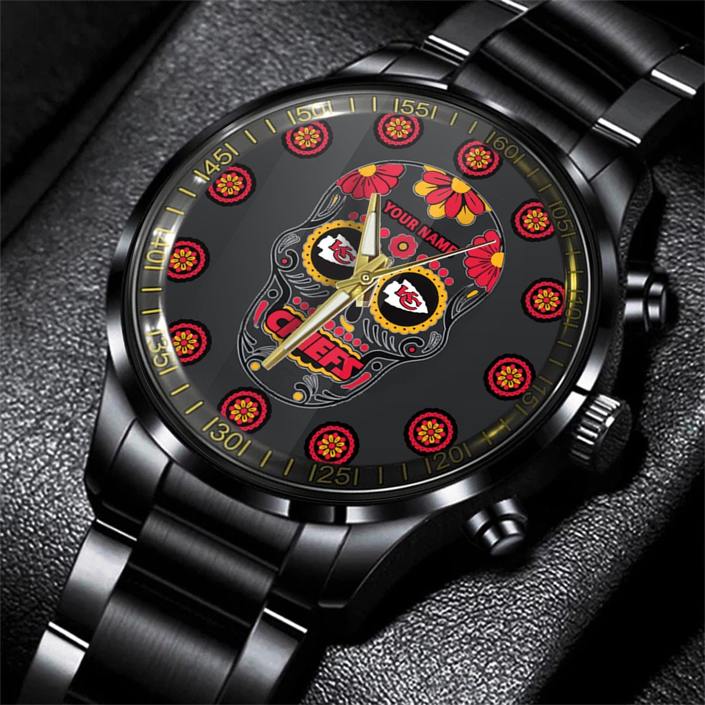 Kansas City Chiefs Black Fashion Watch Gifts For Sport Fans AZWATCH50