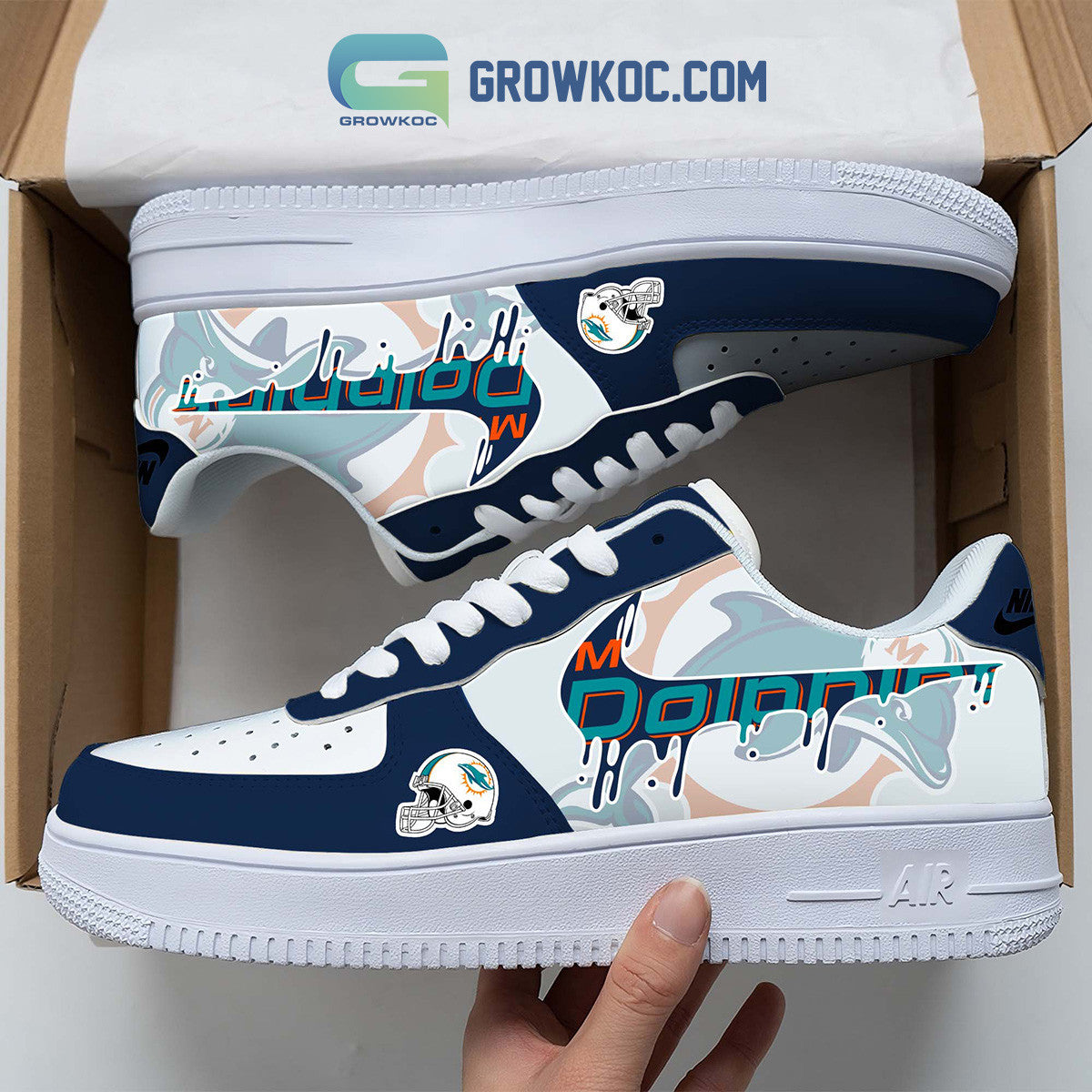 Miami Dolphins Personalized Colorful AF1-1 Shoes AF1CS012