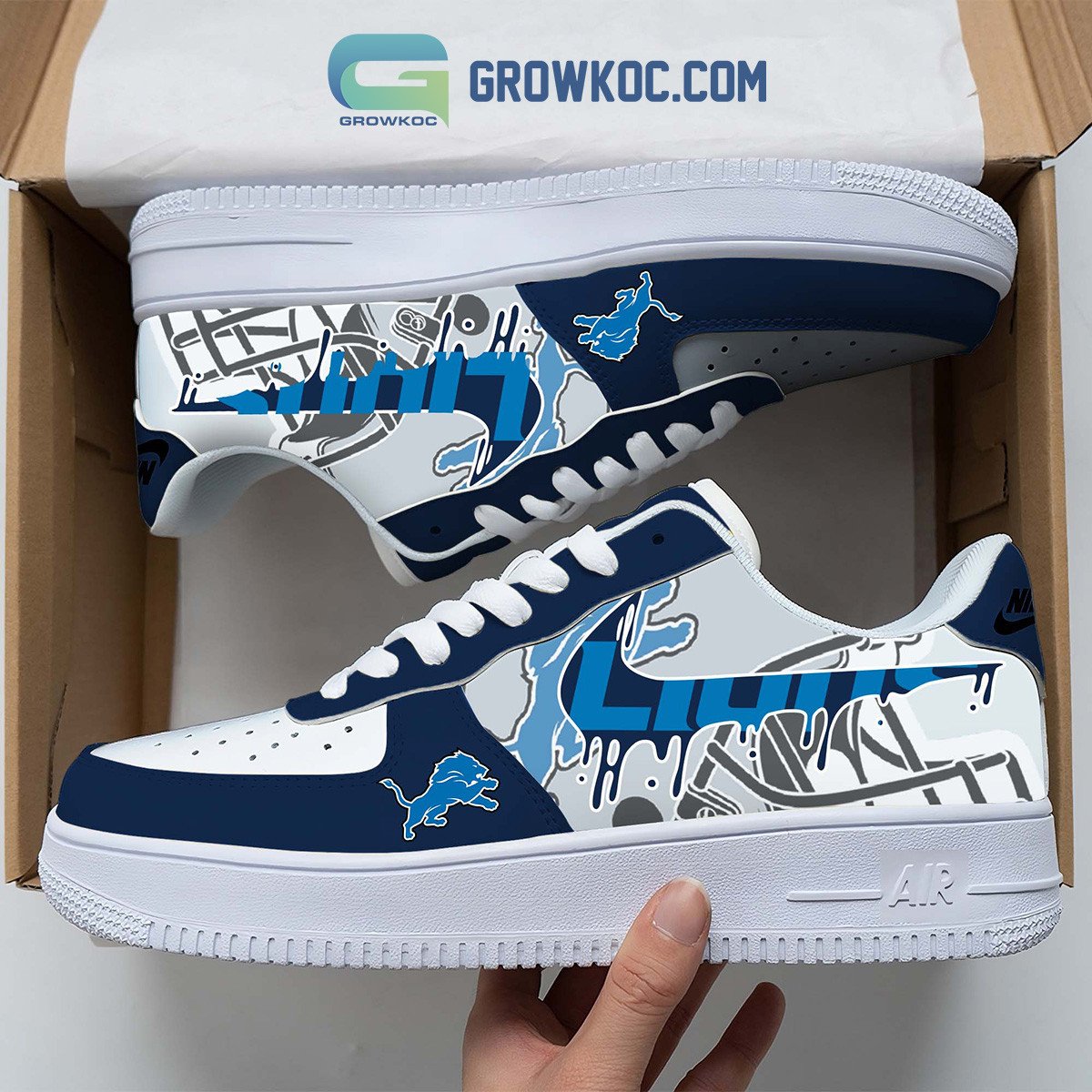 Detroit Lions Personalized Colorful AF1-1 Shoes AF1CS013