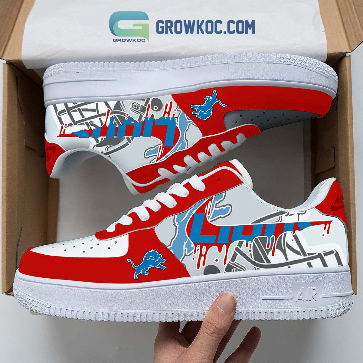 Detroit Lions Personalized Colorful AF1-1 Shoes AF1CS013