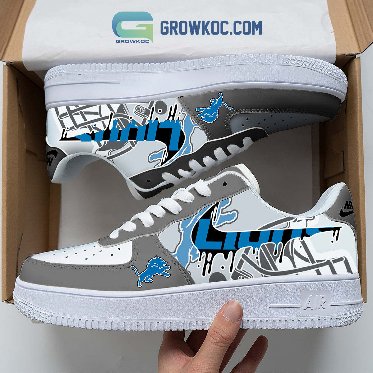 Detroit Lions Personalized Colorful AF1-1 Shoes AF1CS013