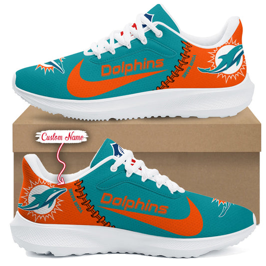 Miami Dolphins Lightweight Patch Decor Running Shoes AZBTRS000081