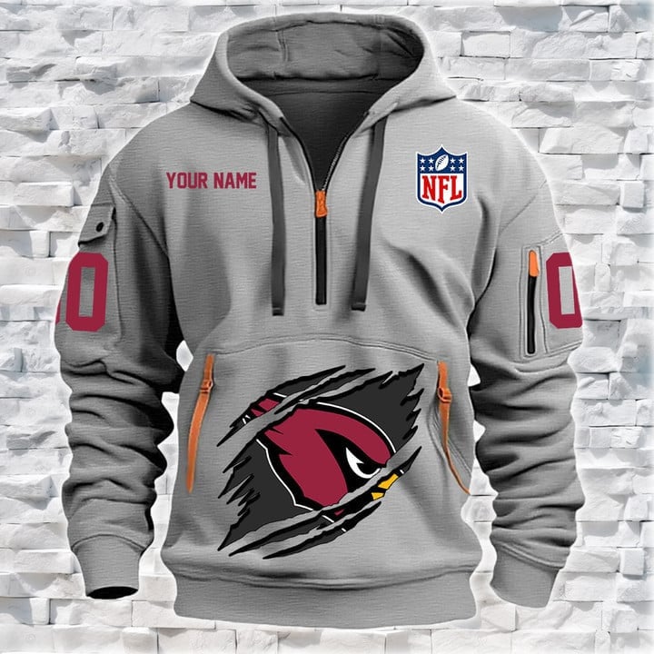 Arizona Cardinals  New Personalized Quarter Zip Hoodie Limited Edition AZBTQZH000079