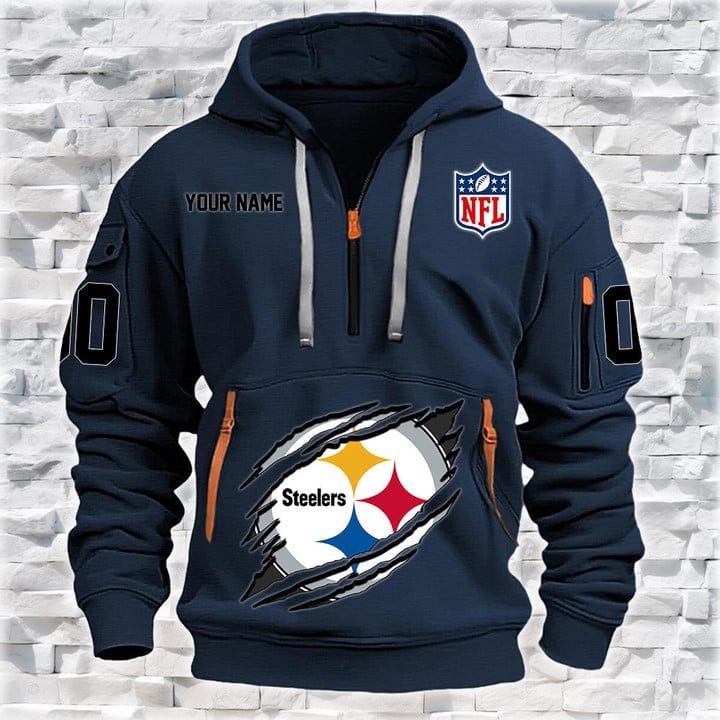 Pittsburgh Steelers  New Personalized Quarter Zip Hoodie Limited Edition AZBTQZH000068