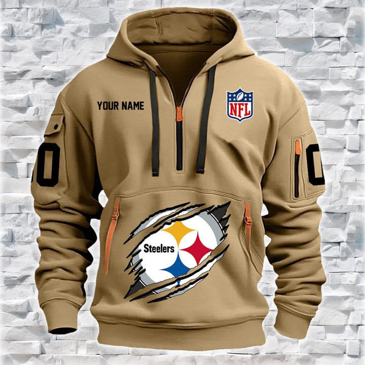 Pittsburgh Steelers  New Personalized Quarter Zip Hoodie Limited Edition AZBTQZH000068