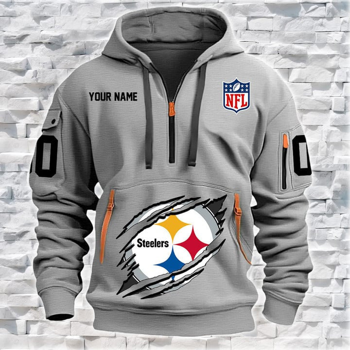 Pittsburgh Steelers  New Personalized Quarter Zip Hoodie Limited Edition AZBTQZH000068