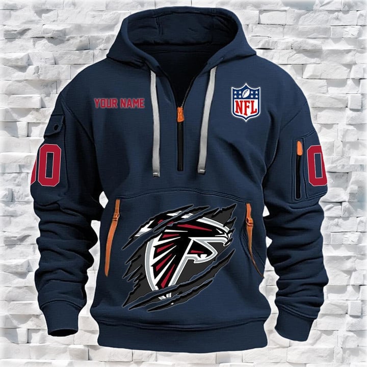 Atlanta Falcons  New Personalized Quarter Zip Hoodie Limited Edition AZBTQZH000090