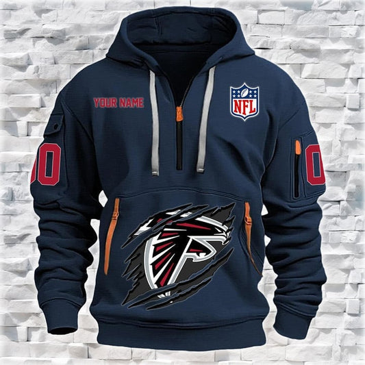 Atlanta Falcons  New Personalized Quarter Zip Hoodie Limited Edition AZBTQZH000090