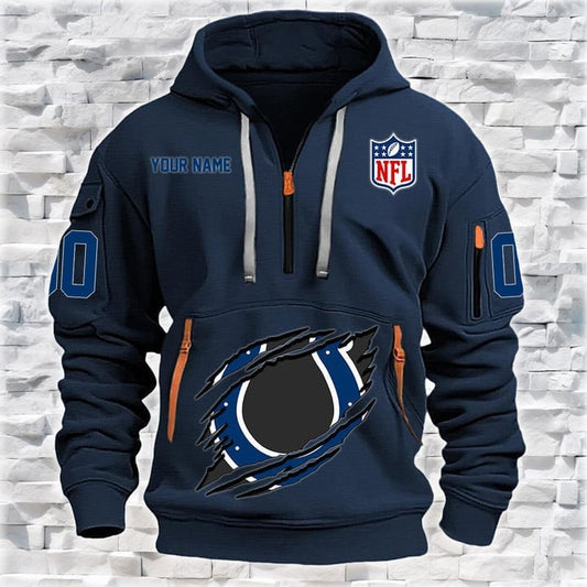 Indianapolis Colts  New Personalized Quarter Zip Hoodie Limited Edition AZBTQZH000085
