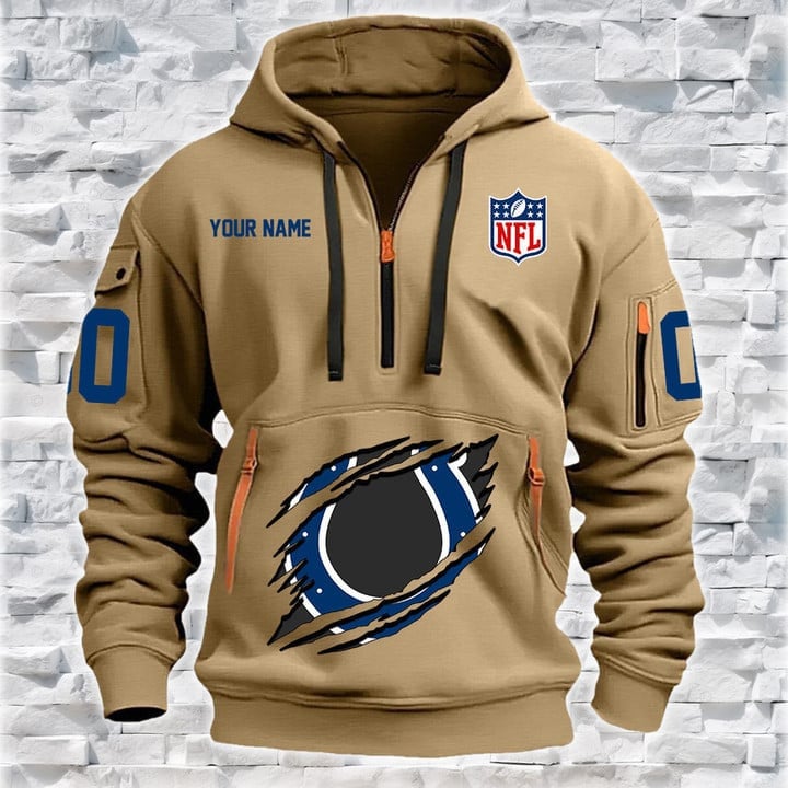 Indianapolis Colts  New Personalized Quarter Zip Hoodie Limited Edition AZBTQZH000085