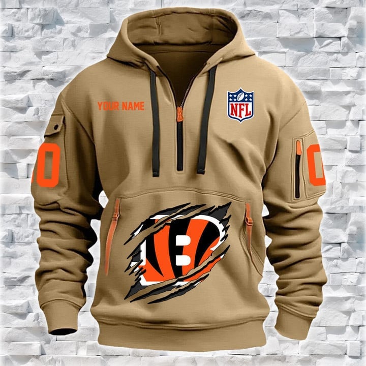 Cincinnati Bengals  New Personalized Quarter Zip Hoodie Limited Edition AZBTQZH000084