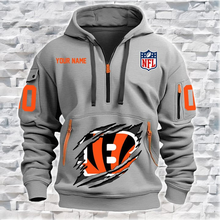 Cincinnati Bengals  New Personalized Quarter Zip Hoodie Limited Edition AZBTQZH000084
