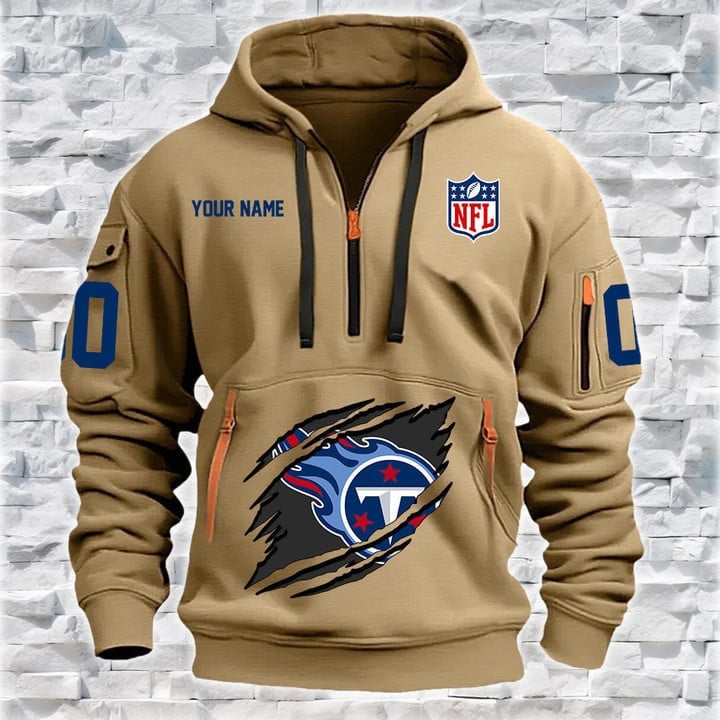 Tennessee Titans  New Personalized Quarter Zip Hoodie Limited Edition AZBTQZH000063