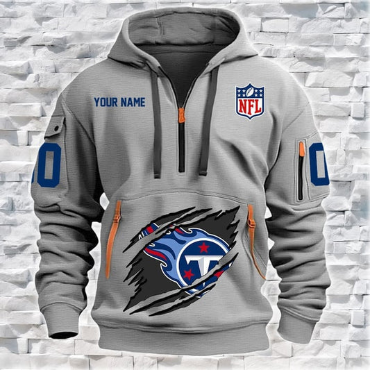 Tennessee Titans  New Personalized Quarter Zip Hoodie Limited Edition AZBTQZH000063