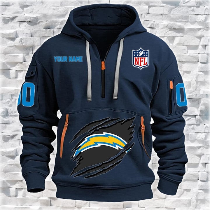 Los Angeles Chargers New Personalized Quarter Zip Hoodie Limited Edition AZBTQZH000081