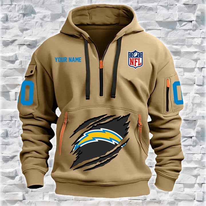 Los Angeles Chargers New Personalized Quarter Zip Hoodie Limited Edition AZBTQZH000081