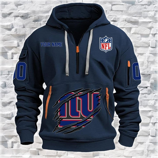 New York Giants New Personalized Quarter Zip Hoodie Limited Edition AZBTQZH000092