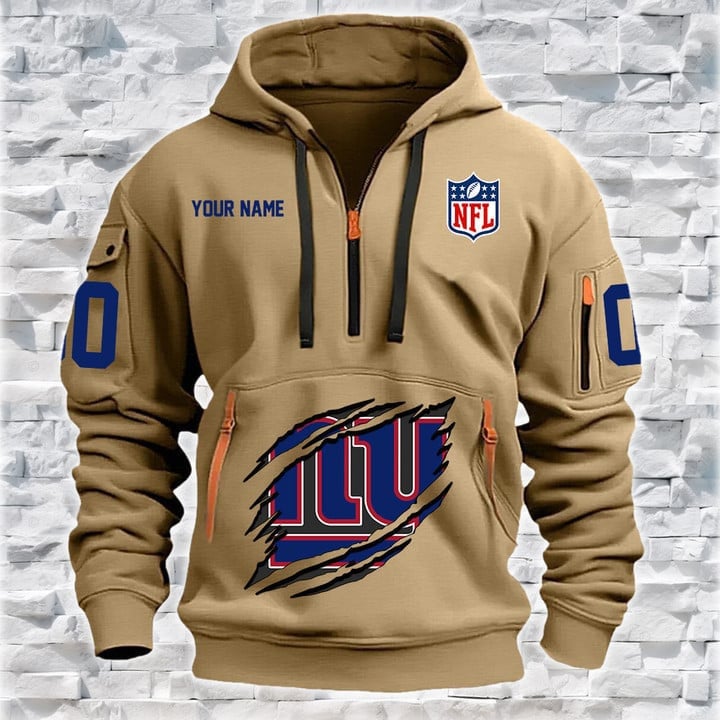 New York Giants New Personalized Quarter Zip Hoodie Limited Edition AZBTQZH000092