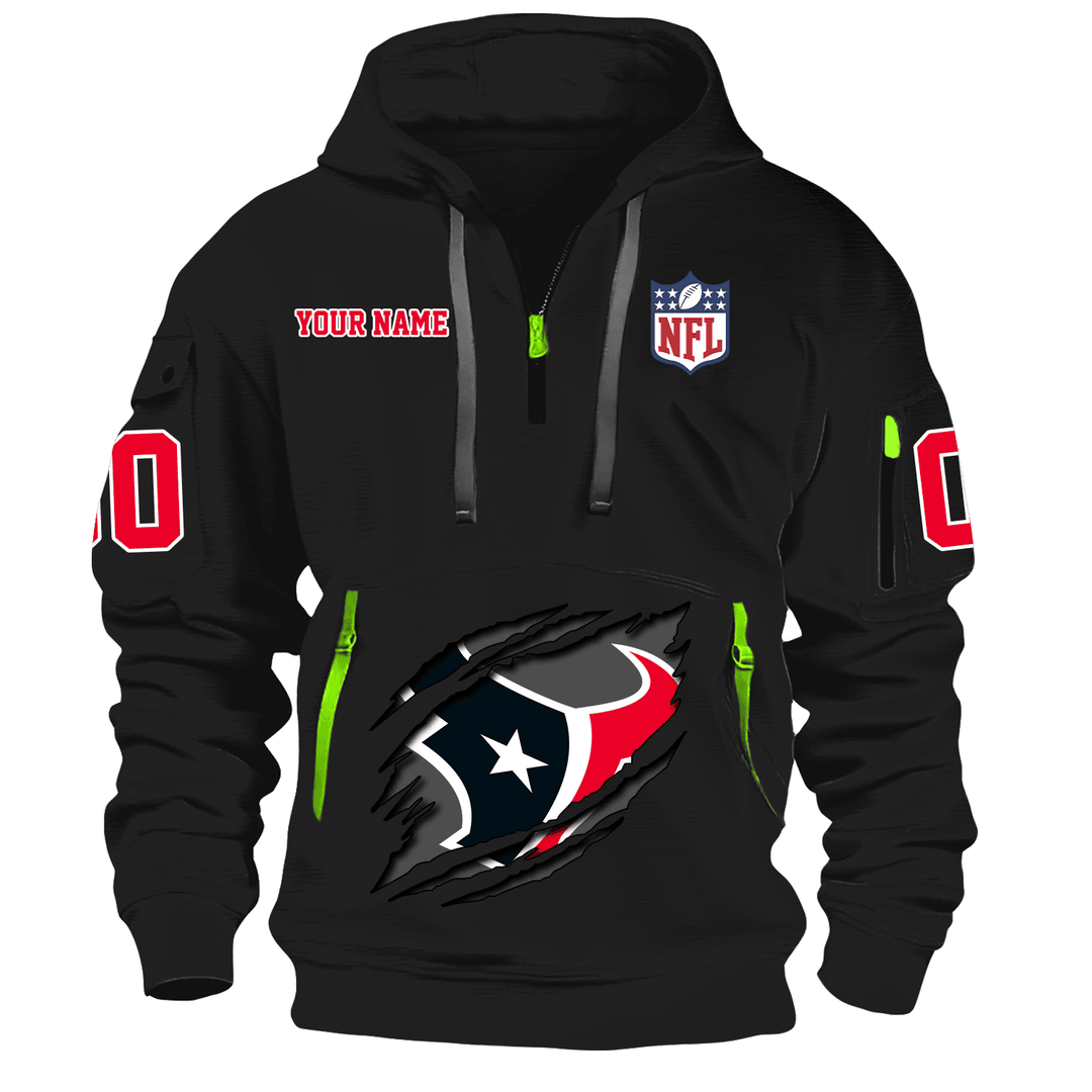Houston Texans  New Personalized Quarter Zip Hoodie Limited Edition AZBTQZH000078