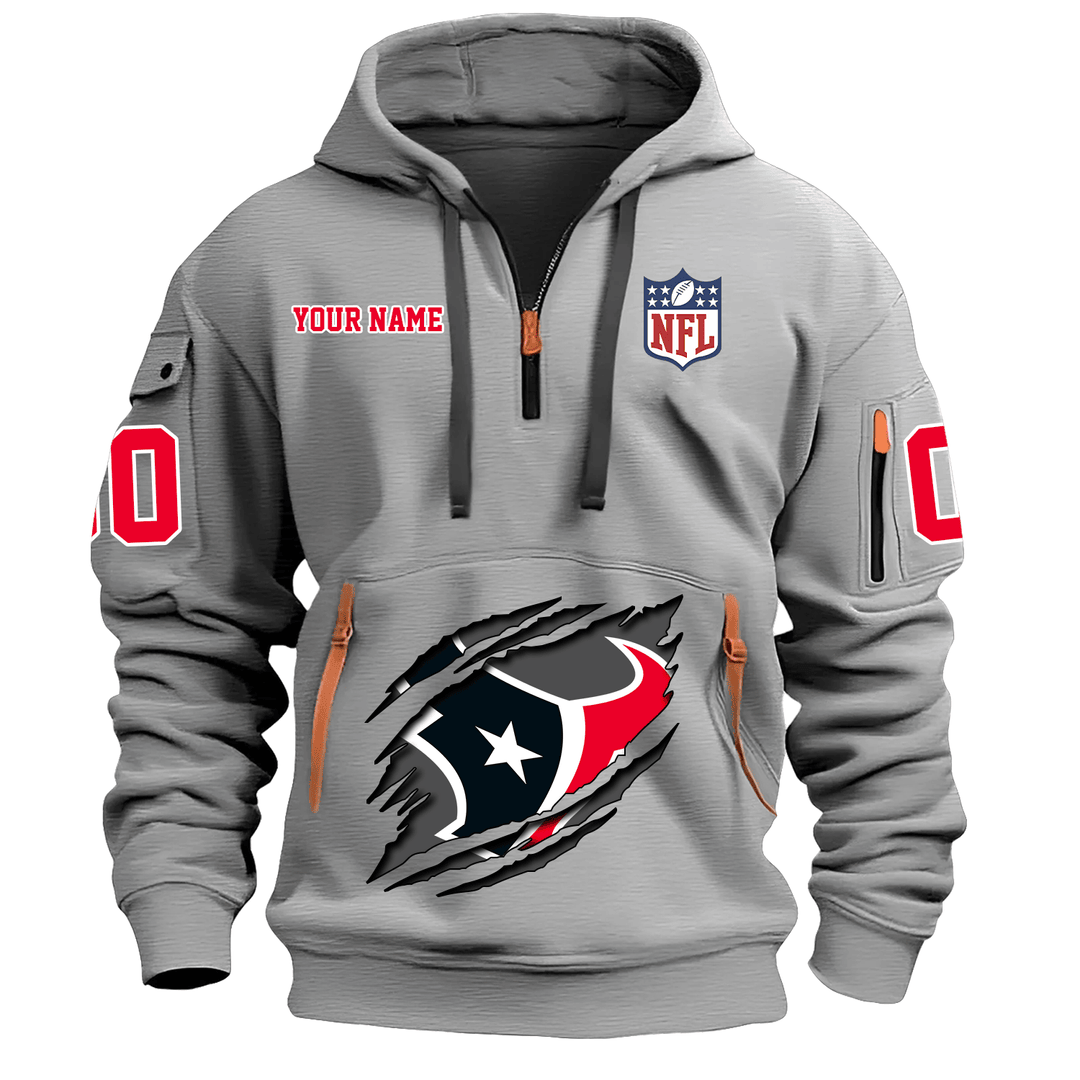 Houston Texans  New Personalized Quarter Zip Hoodie Limited Edition AZBTQZH000078