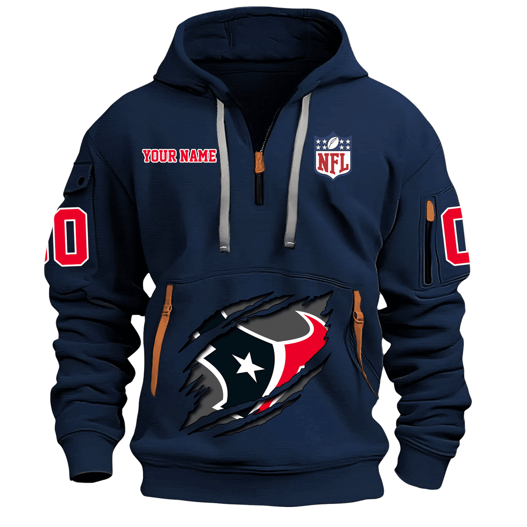 Houston Texans  New Personalized Quarter Zip Hoodie Limited Edition AZBTQZH000078