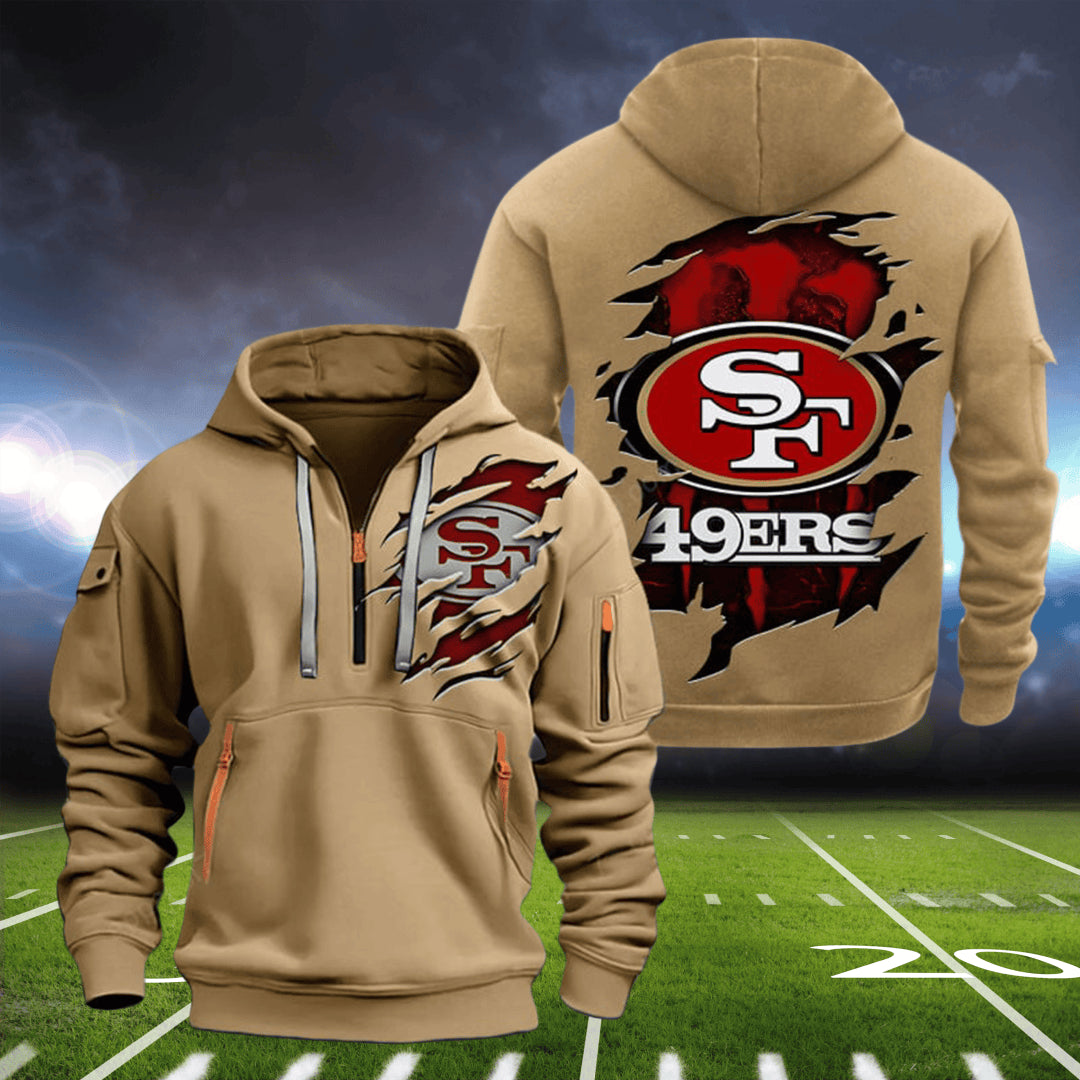 San Francisco 49ers New Personalized Quarter Zip Hoodie Limited Edition AZBTQZH000066