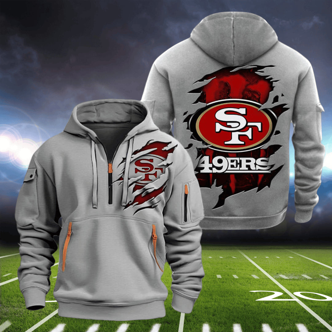 San Francisco 49ers New Personalized Quarter Zip Hoodie Limited Edition AZBTQZH000066