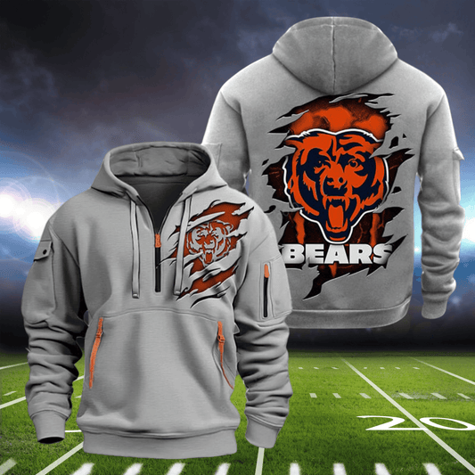 Chicago Bears  New Personalized Quarter Zip Hoodie Limited Edition AZBTQZH000065