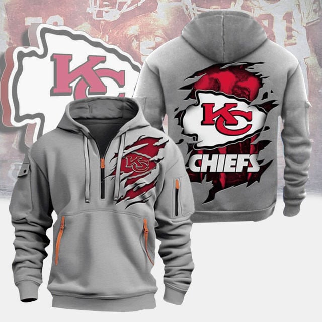 Kansas City Chiefs New Personalized Quarter Zip Hoodie Limited Edition AZBTQZH000064