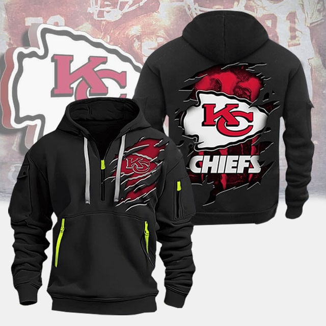 Kansas City Chiefs New Personalized Quarter Zip Hoodie Limited Edition AZBTQZH000064