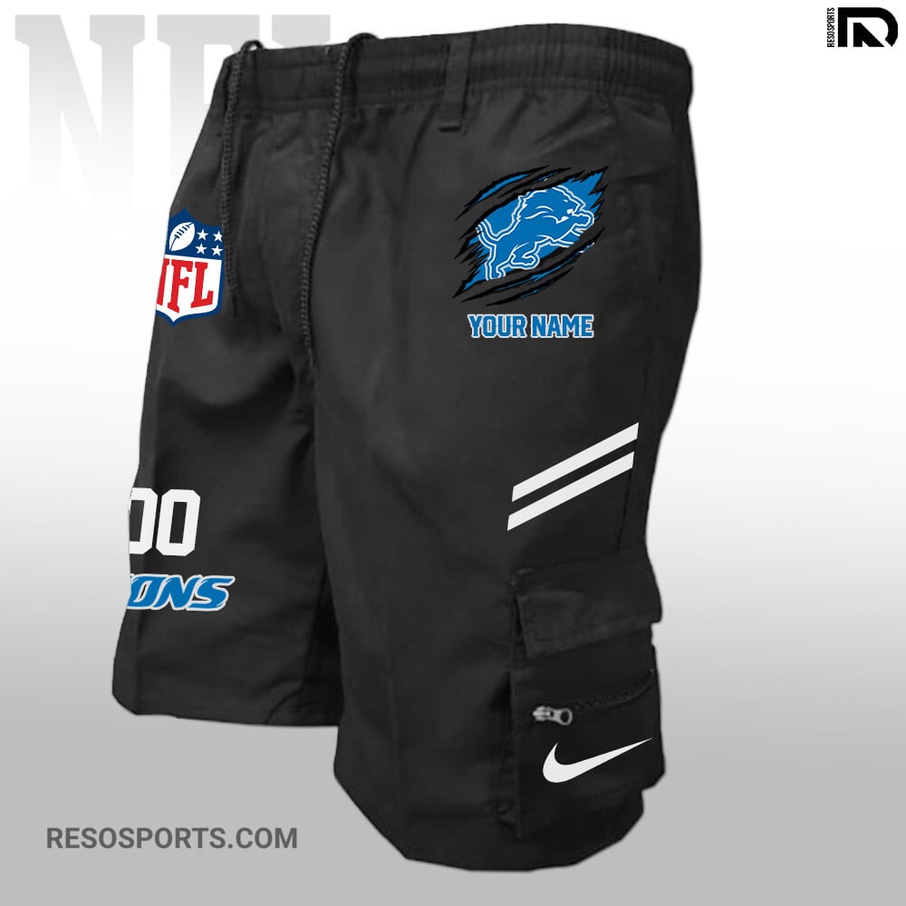 Detroit Lions Personalized Multi-Pockets Man Shorts AZBTMPMS000027