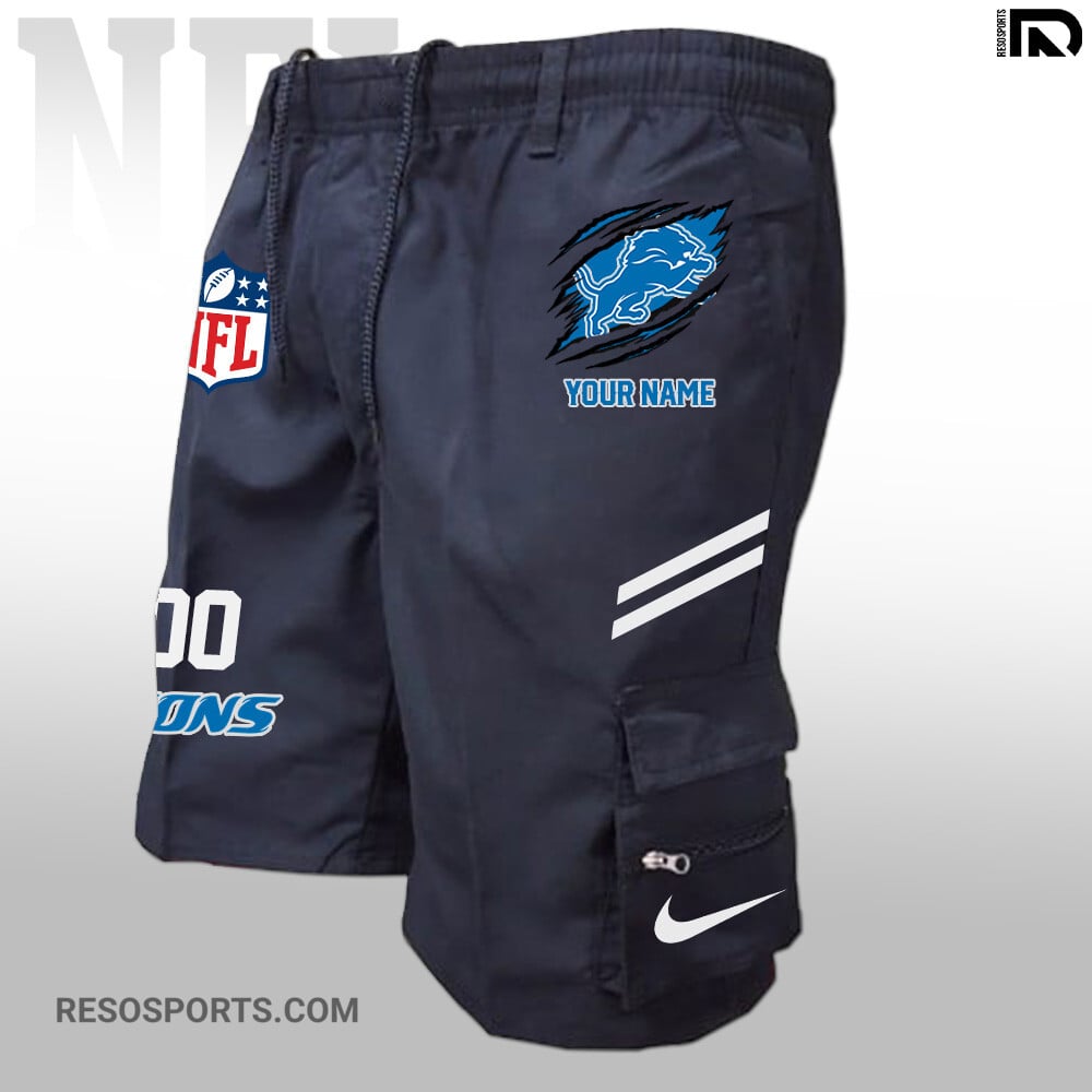 Detroit Lions Personalized Multi-Pockets Man Shorts AZBTMPMS000027