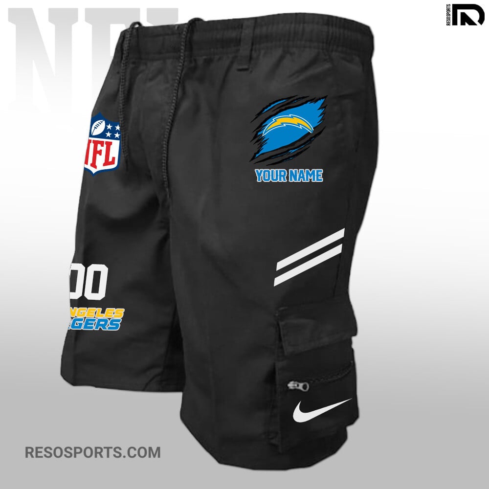 Los Angeles Chargers Personalized Multi-Pockets Man Shorts AZBTMPMS000020