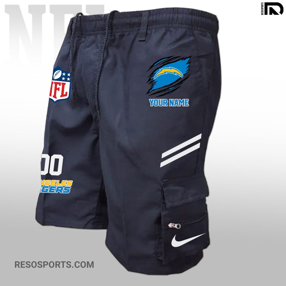 Los Angeles Chargers Personalized Multi-Pockets Man Shorts AZBTMPMS000020