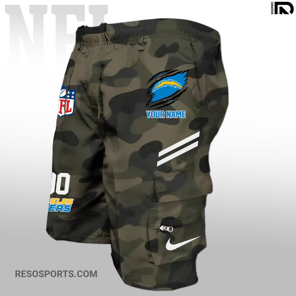 Los Angeles Chargers Personalized Multi-Pockets Man Shorts AZBTMPMS000020