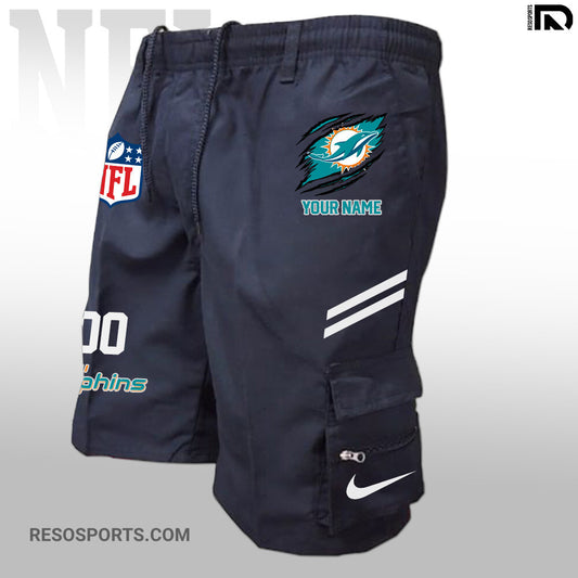 Miami Dolphins Personalized Multi-Pockets Man Shorts AZBTMPMS000022